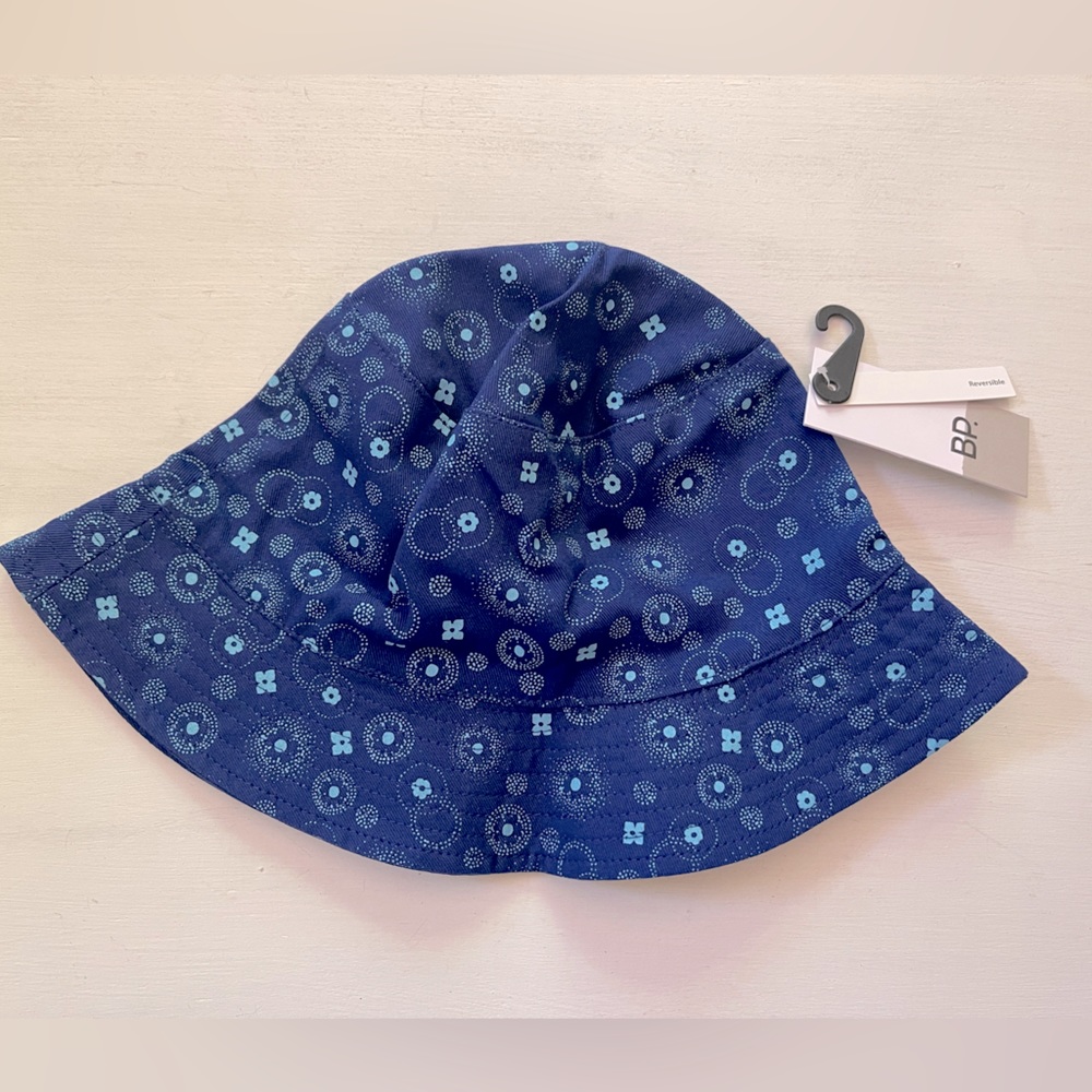 BP. Nordstrom Bucket Sun Hat Reversible Foldable Floral Royal Blue NWT